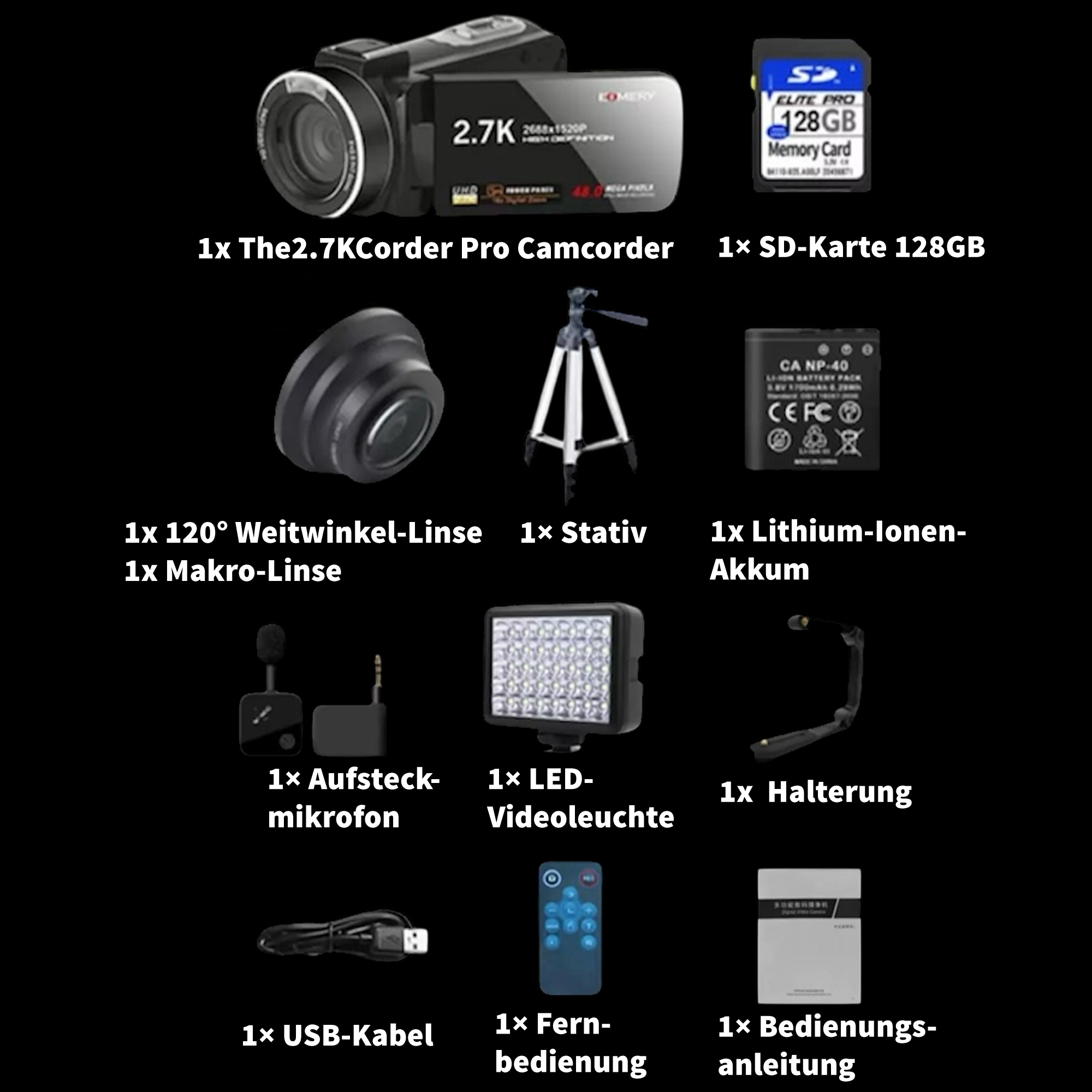 The2.7KCorder Pro β 2.7K UHD Camcorder with Touchscreen & 60 FPS