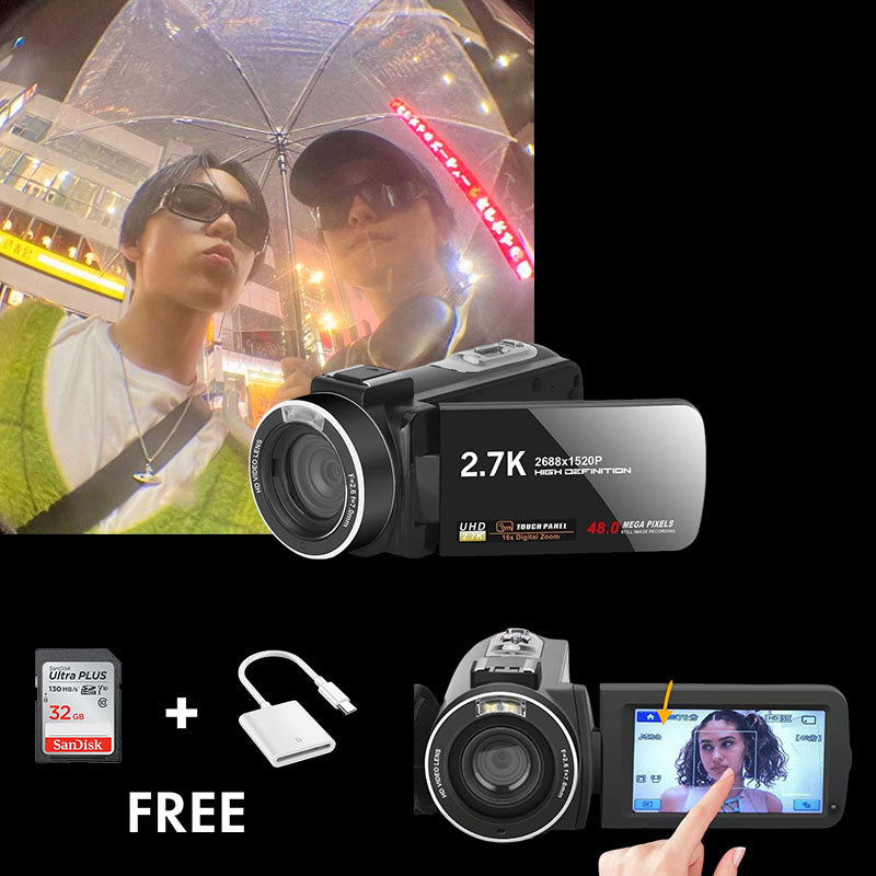 The2.7KCorder Pro – 2.7K UHD Camcorder with Touchscreen &amp; 60 FPS